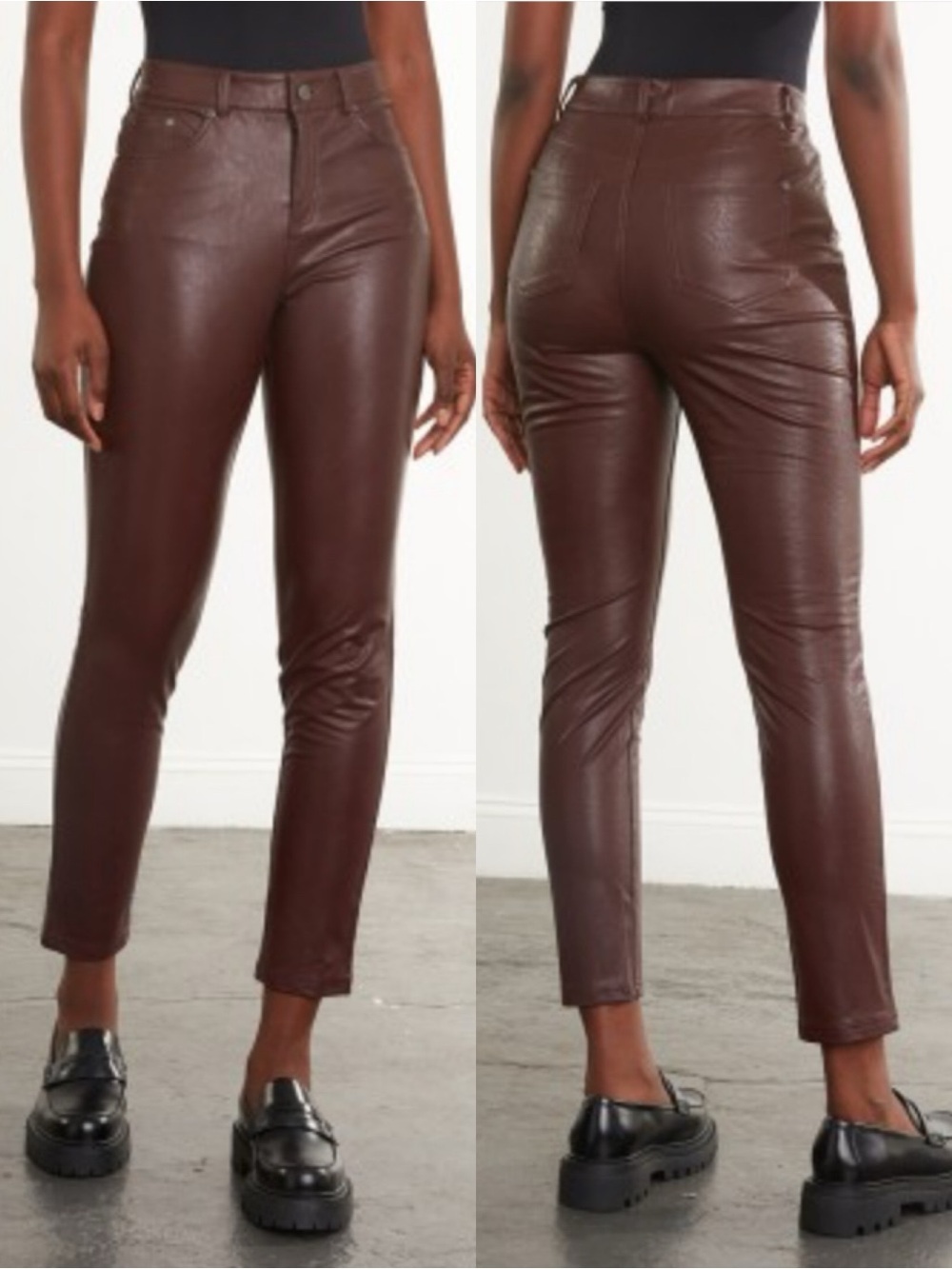 Commando Faux Leather Five Pocket Pant Oxblood Red Brown L Like New!